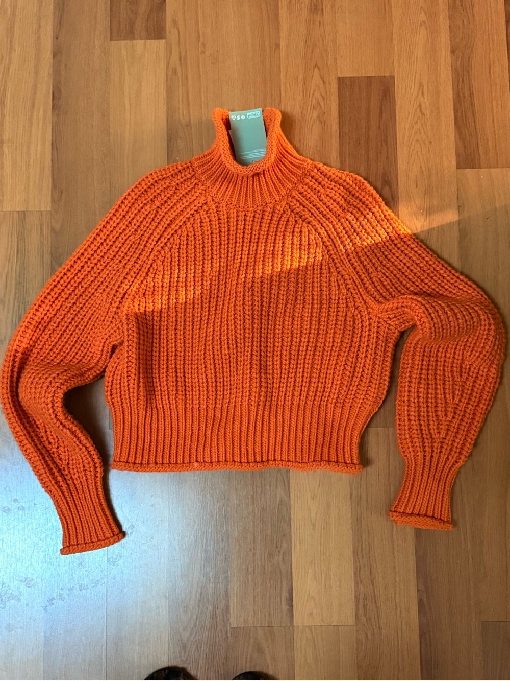 H&M Bright Orange Chunky Crewneck Sweater